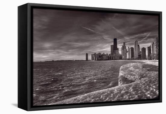 Chicago Sunrise BW-Steve Gadomski-Framed Stretched Canvas