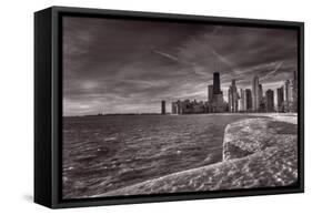 Chicago Sunrise BW-Steve Gadomski-Framed Stretched Canvas