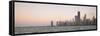 Chicago Sunset-NjR Photos-Framed Stretched Canvas