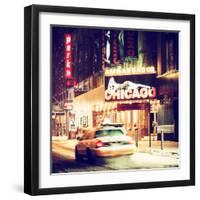 Chicago the Musical - Ambassador Theatre by Winter Night at Times Square-Philippe Hugonnard-Framed Photographic Print