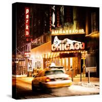 Chicago the Musical - Ambassador Theatre by Winter Night at Times Square-Philippe Hugonnard-Stretched Canvas
