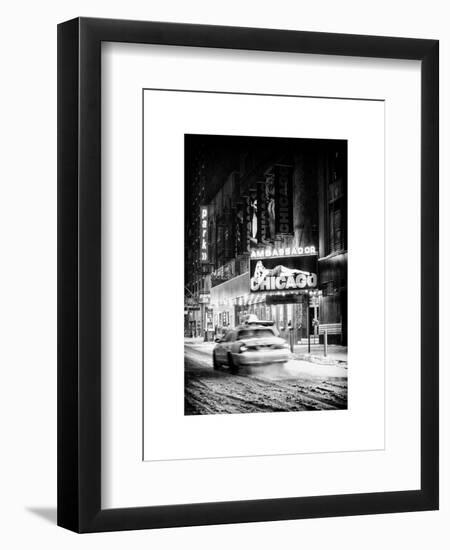 Chicago the Musical - Ambassador Theatre by Winter Night at Times Square-Philippe Hugonnard-Framed Art Print