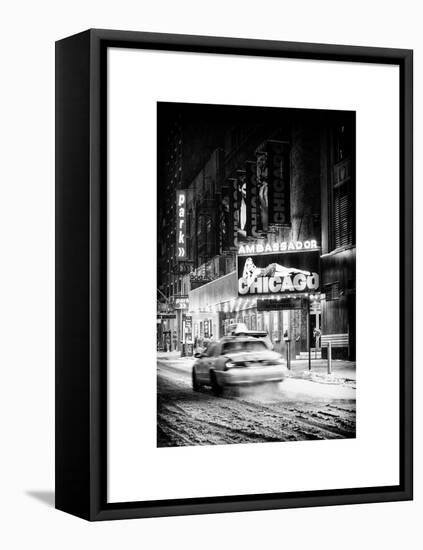 Chicago the Musical - Ambassador Theatre by Winter Night at Times Square-Philippe Hugonnard-Framed Stretched Canvas