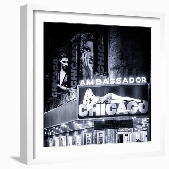 Chicago the Musical - the Ambassador Theatre in Times Square by Night-Philippe Hugonnard-Framed Photographic Print