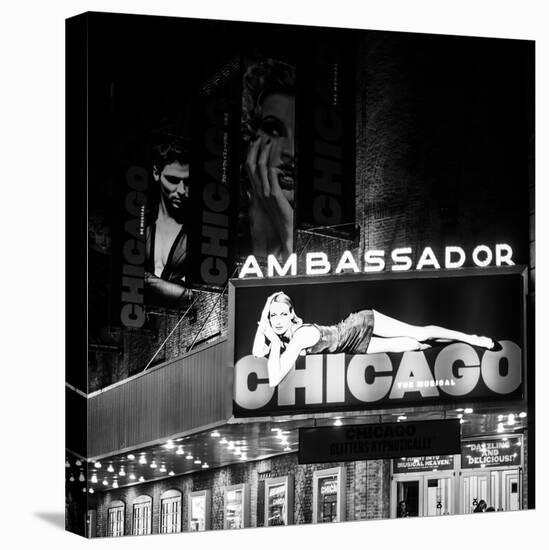 Chicago the Musical - the Ambassador Theatre in Times Square by Night-Philippe Hugonnard-Stretched Canvas