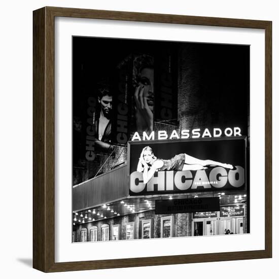 Chicago the Musical - the Ambassador Theatre in Times Square by Night-Philippe Hugonnard-Framed Photographic Print