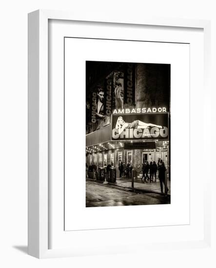 Chicago the Musical - the Ambassador Theatre in Times Square by Night-Philippe Hugonnard-Framed Art Print