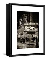 Chicago the Musical - the Ambassador Theatre in Times Square by Night-Philippe Hugonnard-Framed Stretched Canvas