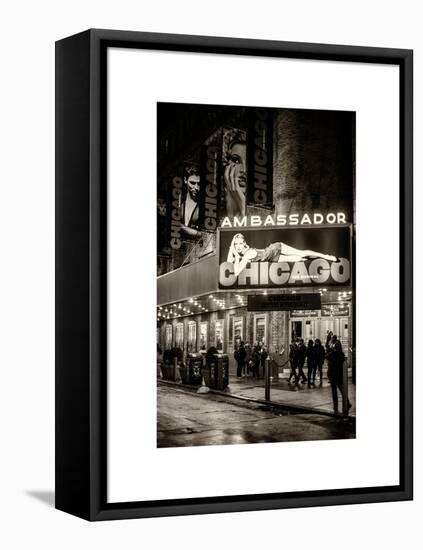 Chicago the Musical - the Ambassador Theatre in Times Square by Night-Philippe Hugonnard-Framed Stretched Canvas