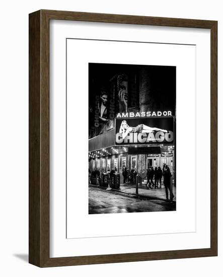 Chicago the Musical - the Ambassador Theatre in Times Square by Night-Philippe Hugonnard-Framed Art Print