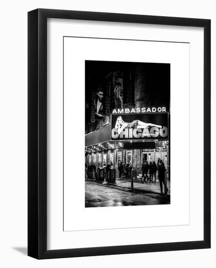 Chicago the Musical - the Ambassador Theatre in Times Square by Night-Philippe Hugonnard-Framed Art Print