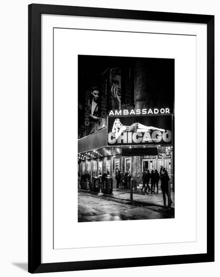 Chicago the Musical - the Ambassador Theatre in Times Square by Night-Philippe Hugonnard-Framed Art Print