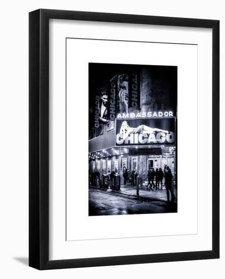 Chicago the Musical - the Ambassador Theatre in Times Square by Night-Philippe Hugonnard-Framed Art Print