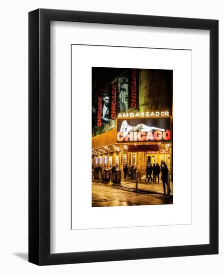 Chicago the Musical - the Ambassador Theatre in Times Square by Night-Philippe Hugonnard-Framed Art Print