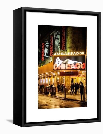 Chicago the Musical - the Ambassador Theatre in Times Square by Night-Philippe Hugonnard-Framed Stretched Canvas