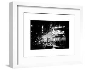 Chicago the Musical - Yellow Cabs in front of the Ambassador Theatre in Times Square by Night-Philippe Hugonnard-Framed Art Print