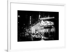 Chicago the Musical - Yellow Cabs in front of the Ambassador Theatre in Times Square by Night-Philippe Hugonnard-Framed Art Print