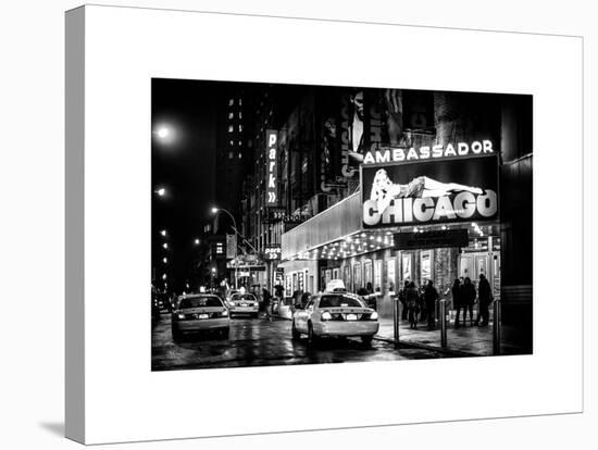 Chicago the Musical - Yellow Cabs in front of the Ambassador Theatre in Times Square by Night-Philippe Hugonnard-Stretched Canvas