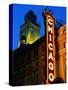 Chicago Theatre Facade and Illuminated Sign, Chicago, United States of America-Richard Cummins-Stretched Canvas