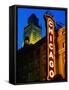 Chicago Theatre Facade and Illuminated Sign, Chicago, United States of America-Richard Cummins-Framed Stretched Canvas