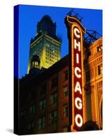 Chicago Theatre Facade and Illuminated Sign, Chicago, United States of America-Richard Cummins-Stretched Canvas