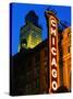 Chicago Theatre Facade and Illuminated Sign, Chicago, United States of America-Richard Cummins-Stretched Canvas