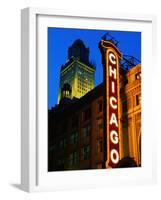 Chicago Theatre Facade and Illuminated Sign, Chicago, United States of America-Richard Cummins-Framed Photographic Print