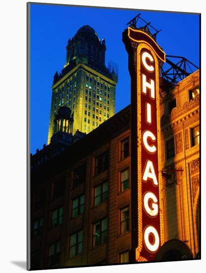 Chicago Theatre Facade and Illuminated Sign, Chicago, United States of America-Richard Cummins-Mounted Photographic Print