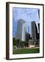 Chicago Towers and Wrigley Square in Millenium Park-Ffooter-Framed Photographic Print