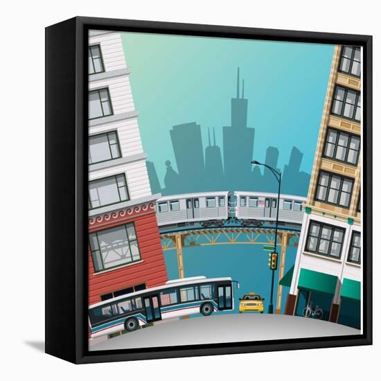 Chicago Traffic-Nikola Knezevic-Framed Stretched Canvas