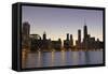 Chicago Twilight-NjR Photos-Framed Stretched Canvas