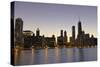 Chicago Twilight-NjR Photos-Stretched Canvas