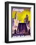 Chicago - United Air Lines - The Tribune Tower, Wrigley Building, and Michigan Avenue Bridge-null-Framed Art Print