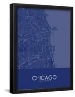 Chicago, United States of America Blue Map-null-Framed Poster