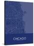 Chicago, United States of America Blue Map-null-Stretched Canvas