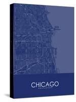 Chicago, United States of America Blue Map-null-Stretched Canvas