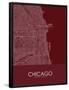 Chicago, United States of America Red Map-null-Framed Poster