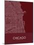 Chicago, United States of America Red Map-null-Mounted Poster