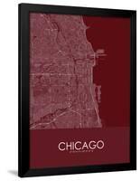 Chicago, United States of America Red Map-null-Framed Poster