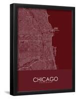 Chicago, United States of America Red Map-null-Framed Poster