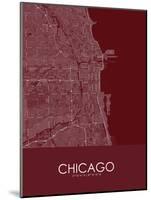 Chicago, United States of America Red Map-null-Mounted Poster