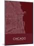 Chicago, United States of America Red Map-null-Mounted Poster