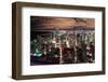 Chicago Urban Skyline Panorama Aerial View with Skyscrapers and Cloudy Sky at Dusk with Lights.-Songquan Deng-Framed Photographic Print