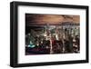 Chicago Urban Skyline Panorama Aerial View with Skyscrapers and Cloudy Sky at Dusk with Lights.-Songquan Deng-Framed Photographic Print