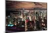 Chicago Urban Skyline Panorama Aerial View with Skyscrapers and Cloudy Sky at Dusk with Lights.-Songquan Deng-Mounted Photographic Print