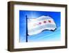 Chicago (Usa) Flag Waving on the Wind-Flogel-Framed Photographic Print