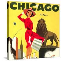 Chicago Vintage Travel Poster Square-null-Stretched Canvas