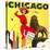 Chicago Vintage Travel Poster Square-null-Stretched Canvas