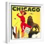 Chicago Vintage Travel Poster Square-null-Framed Art Print