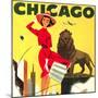 Chicago Vintage Travel Poster Square-null-Mounted Art Print